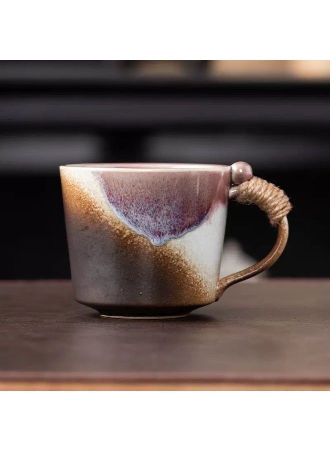 Clink Handmade Rustic Ceramic Japanese Style Mug with Rope Handle – Artisan Glaze Coffee & Tea Cup - Image 1
